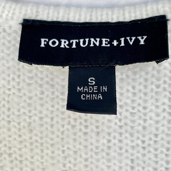 NWT Stitch Fix Fortune + Ivy Cardigan Sweater Small Gray Black White Long Open - Picture 4 of 13